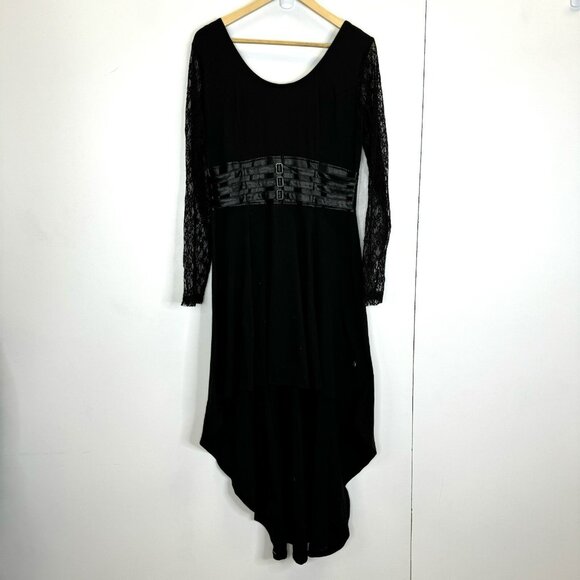 Royal Bones Dress Daang Goodman Size XL Black Hi Low Grunge Goth Emo Punk Witchy - Picture 1 of 5